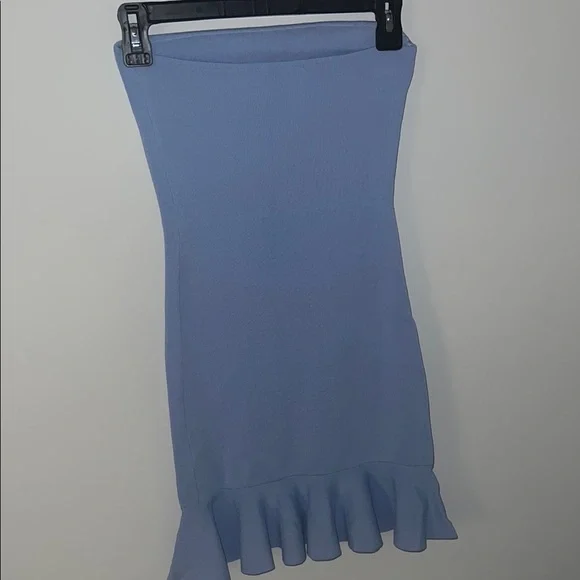 Zara Elegant Blue Ruffle Hem Skirt - Picture 4 of 5